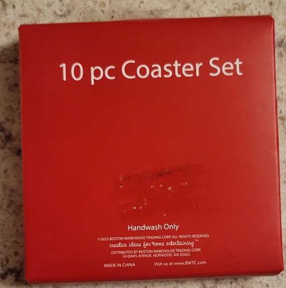 10 Piece Christmas Reindeer Coaster Set, New in Package - Picture 2 of 4